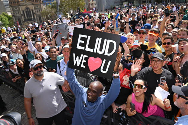 ELIUD KIPCHOGE MELBOURNE MARATHON OP, Elite marathon athlete Eliud Kipchoge during a fan event ahead of the Melbourne Marathon, in Melbourne, Friday, October 9, 2026. ( NO ARCHIVING MELBOURNE VICTORIA Australia Copyright: xJAMESxROSSx 20261009143402904683