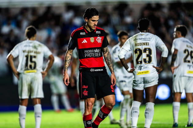 October 10, 2026, Sao Paulo, Sao Paulo, Brazil: SoO PAULO (SP), BRAZIL OCTOBER 10: Flamengo player Pedro during the match between Santos and Flamengo in the 2026 Brazilian Championship at Vila Belmiro Stadium in Santos (SP), Brazil, on Thursday, October 10, 2026., Credit:Marco Miatelo Avalon Copyright: xMarcoxMiatelox xAvalonx 1141611887