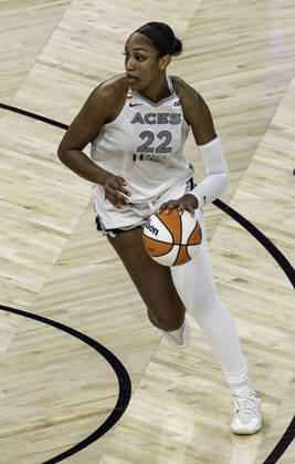 OCT 07 2026 San Francisco, CA U.S.A. Las Vegas Aces center A ja Wilson (22)goes to the basket during the WNBA, Basketball Damen, USA semifinals playoff game 2 western conference between the Las Vegas Aces and the Golden State Valkyries at the Chase Centers. CSM San Francisco USA - ZUMAc04_ 20261007_zma_c04_057 Copyright: xThurmanxJamesx