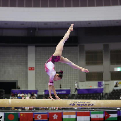 Asian Games 2026 Aichi-Nagoya, Japan HAN Yon Mi of PRK in action during Women™s Artistic Gymnastics Team Final at the 20th Asian Games Aichi-Nagoya 2026. Aichi, Nagoya Nagoya General Gymnasysm, Rainbow Hall. Japan Copyright: xSeshadrixSukumarx