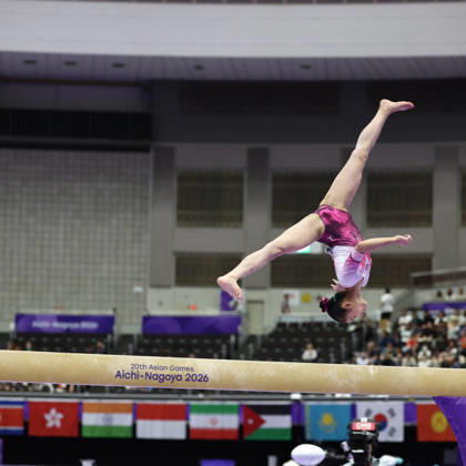 Asian Games 2026 Aichi-Nagoya, Japan HAN Yon Mi of PRK in action during Women™s Artistic Gymnastics Team Final at the 20th Asian Games Aichi-Nagoya 2026. Aichi, Nagoya Nagoya General Gymnasysm, Rainbow Hall. Japan Copyright: xSeshadrixSukumarx