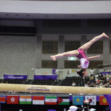Asian Games 2026 Aichi-Nagoya, Japan HAN Yon Mi of PRK in action during Women™s Artistic Gymnastics Team Final at the 20th Asian Games Aichi-Nagoya 2026. Aichi, Nagoya Nagoya General Gymnasysm, Rainbow Hall. Japan Copyright: xSeshadrixSukumarx