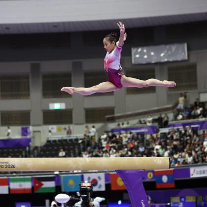 Asian Games 2026 Aichi-Nagoya, Japan HAN Yon Mi of PRK in action during Women™s Artistic Gymnastics Team Final at the 20th Asian Games Aichi-Nagoya 2026. Aichi, Nagoya Nagoya General Gymnasysm, Rainbow Hall. Japan Copyright: xSeshadrixSukumarx