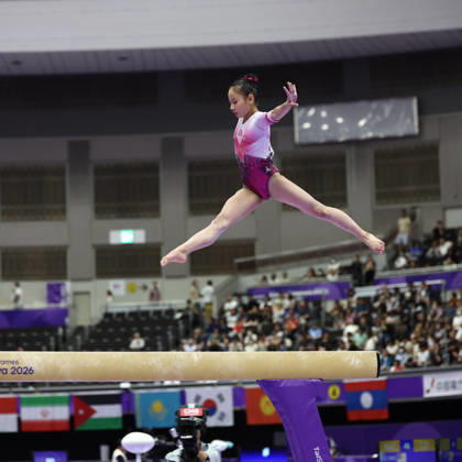 Asian Games 2026 Aichi-Nagoya, Japan HAN Yon Mi of PRK in action during Women™s Artistic Gymnastics Team Final at the 20th Asian Games Aichi-Nagoya 2026. Aichi, Nagoya Nagoya General Gymnasysm, Rainbow Hall. Japan Copyright: xSeshadrixSukumarx