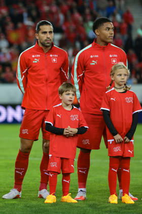 LUCERNE, SWITZERLAND - OCTOBER 06: Ricardo Rodriguez Araya (13, Switzerland, l.) and Sascha Britschgi (2, Switzerland) during the UEFA Nations League match between Switzerland and North Macedonia at thermoplan arena on October 6, 2026 in Lucerne, Switzerland. Copyright: xUrsxOttigerx xSPPx Sportspressphoto_SPR249364