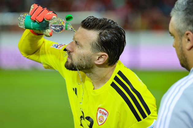 LUCERNE, SWITZERLAND - OCTOBER 06: Stole Dimitrievski (23, North Macedonia) during the UEFA Nations League match between Switzerland and North Macedonia at thermoplan arena on October 6, 2026 in Lucerne, Switzerland. Copyright: xUrsxOttigerx xSPPx Sportspressphoto_SPR249378