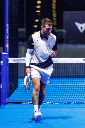 DÜSSELDORF, GERMANY - 9 OCTOBER 2026: Image shows the celebration of Gonzalo Alfonso (ARG) during CUPRA Germany Premier Padel P2 2026 Day 6: Quarterfinals at CASTELLO Düsseldorf on 9 10 2026 in Düsseldorf, Germany. Germany Copyright: xFröhlichxPascalx