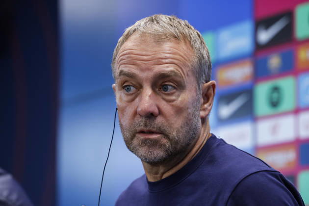 October 9, 2026, Sant Joan Despi, Barcelona, Spain: Hansi Flick, head coach of FC Barcelona, Barca attends his press conference, PK, Pressekonferenz during the training day of FC Barcelona ahead the Spanish League, LaLiga EA Sports, football match against Getafe CF at Ciudad Esportiva Joan Gamper on October 09, 2026 in Sant Joan Despi, Barcelona, Spain. FC Barcelona Training And Press Conference - LaLiga EA Sports - ZUMAa181 20261009_zaa_a181_028 Copyright: xJavierxBorregox