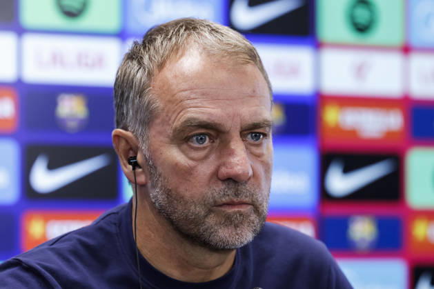 October 9, 2026, Sant Joan Despi, Barcelona, Spain: Hansi Flick, head coach of FC Barcelona, Barca attends his press conference, PK, Pressekonferenz during the training day of FC Barcelona ahead the Spanish League, LaLiga EA Sports, football match against Getafe CF at Ciudad Esportiva Joan Gamper on October 09, 2026 in Sant Joan Despi, Barcelona, Spain. FC Barcelona Training And Press Conference - LaLiga EA Sports - ZUMAa181 20261009_zaa_a181_033 Copyright: xJavierxBorregox