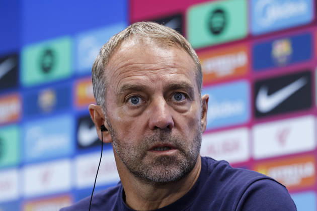 October 9, 2026, Sant Joan Despi, Barcelona, Spain: Hansi Flick, head coach of FC Barcelona, Barca attends his press conference, PK, Pressekonferenz during the training day of FC Barcelona ahead the Spanish League, LaLiga EA Sports, football match against Getafe CF at Ciudad Esportiva Joan Gamper on October 09, 2026 in Sant Joan Despi, Barcelona, Spain. FC Barcelona Training And Press Conference - LaLiga EA Sports - ZUMAa181 20261009_zaa_a181_041 Copyright: xJavierxBorregox