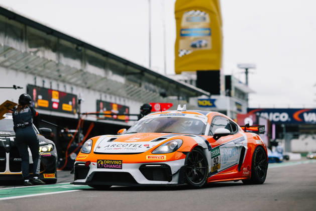 ADAC GT4 Germany, 11. + 12. Rennen Hockenheim 2026 92 Porsche 718 Cayman GT4 Clubsport, Team Wimmer Werk Motorsport: Egor Litvinenko, Oskar Dix - picture by Gruppe C Photography Sachsenring Germany Copyright: xGruppexCxPhotographyx