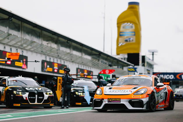 ADAC GT4 Germany, 11. + 12. Rennen Hockenheim 2026 49 BMW M4 718 Cayman GT4 RS Clubsport, FK Performance Motorsport: Luca Link, Luis Moser, 91 Porsche 718 Cayman GT4 RS Clubsport, Team Wimmer Werk Motorsport: Jesper Bruno Jensen, Laurenz Rühl - picture by Gruppe C Photography Sachsenring Germany Copyright: xGruppexCxPhotographyx