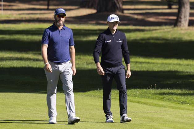 Spanish Open golf tournament - Day 2 Swiss golf player Joel Girrbach (R) and South African Ockie Strydon (L) during the second day of the Spanish Open golf tournament at the Real Club de Campo Villa in Madrid, Spain, 09 October 2026. Madrid Spain Copyright: xSERGIOxPEREZx