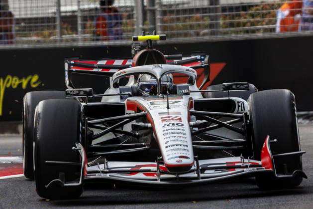 9th October 2026; Marina Bay, Singapore; Formula 1, Singapore Grand Prix, Free Practice and Sprint Qualifying Day; Oliver Bearman (87) of Great Britain and TGR Haas F1 Team during the first practice at the Singapore Grand Prix StephenxBlackberry