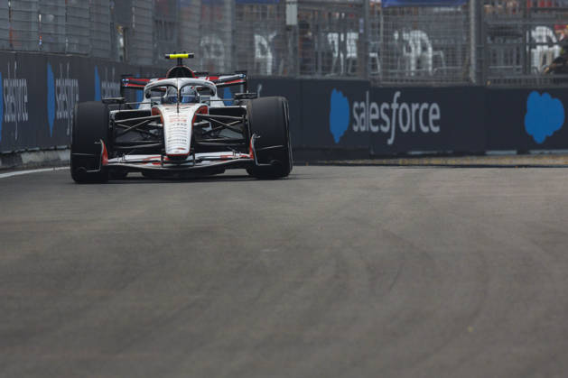 9th October 2026; Marina Bay, Singapore; Formula 1, Singapore Grand Prix, Free Practice and Sprint Qualifying Day; Oliver Bearman (87) of Great Britain and TGR Haas F1 Team during the first practice at the Singapore Grand Prix StephenxBlackberry