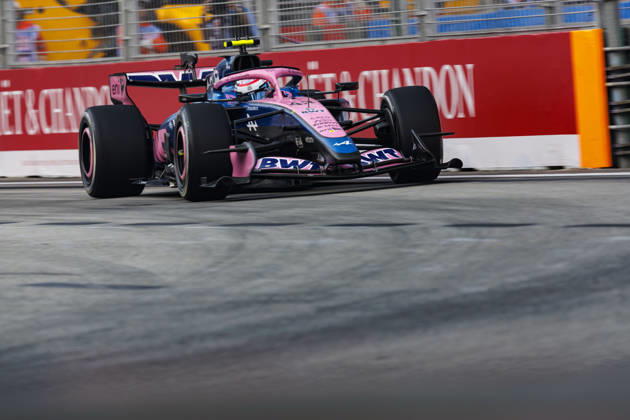 9th October 2026; Marina Bay, Singapore; Formula 1, Singapore Grand Prix, Free Practice and Sprint Qualifying Day; Franco Colapinto (43) of Argentina and BWT Alpine Formula One Team during the first practice at the Singapore Grand Prix StephenxBlackberry
