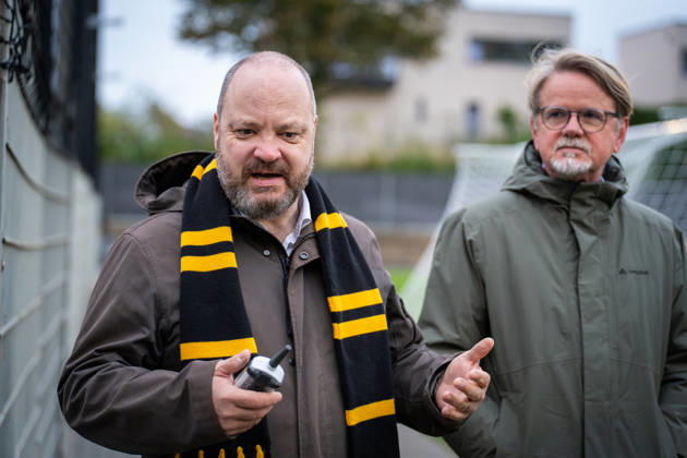 Michael Ziemons, Mayor of Aachen, and Carsten Schaadt, Chairman of the Supervisory Board of ASB TSV Alemannia Aachen: Opening of the new training facility, 2026–2027 season, October 9, 2026, TSV Alemannia Aachen: Opening of the new training facility, 2026–2027 season, October 9, 2026, Aachen Copyright: xEibner-Pressefoto J.xDerondeaux EP_JDU