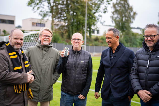 Dr. Dirk Kall, Commercial Managing Director, Alemannia Aachen; Rachid Azzouzi, Sports Managing Director, Alemannia Aachen, and Björn Jansen, Alemannia Aachen, President; Mayor Marcel Ziemons and Carsten Staadt, Supervisory Board of ASB TSV Alemannia Aachen; Opening of the new training facility, 2026–2027 season; October 9, 2026, TSV Alemannia Aachen: Opening of the new training facility, 2026–2027 season, October 9, 2026, Aachen Copyright: xEibner-Pressefoto J.xDerondeaux EP_JDU