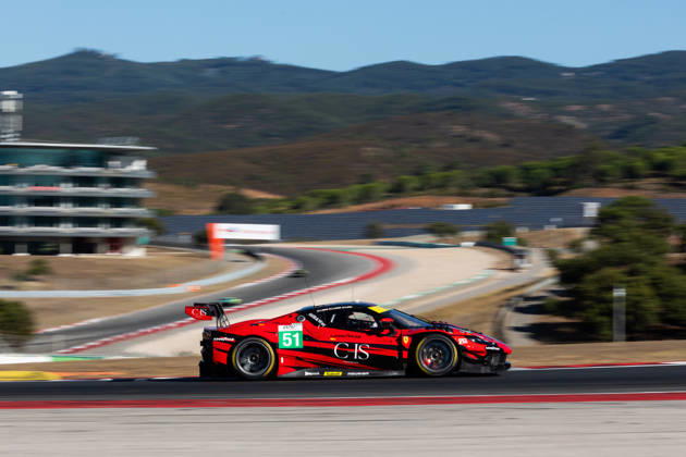 AUTO - ELMS - 4 HOURS OF PORTIMAO 2026 51 SAMANI Charles-Henri (fra), LAURSEN Conrad (den), RIGON Davide (ita), AF Corse, Ferrari 296 LMGT3 Evo, LMGT3, action during the 4 Hours of Portimao 2026, 6th round of the 2026 European Le Mans Series on the Autodromo Internacional do Algarve from October 8 to 10, 2026 in Portimao, Portugal - Copyright: xJoaoxFilipex