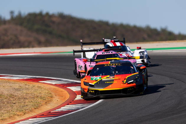 AUTO - ELMS - 4 HOURS OF PORTIMAO 2026 74 GILBERT Andrew (uae), RUEDA Fran (esp), LEROUX Romain (fra), Kessel Racing, Ferrari 296 LMGT3 Evo, LMGT3, action during the 4 Hours of Portimao 2026, 6th round of the 2026 European Le Mans Series on the Autodromo Internacional do Algarve from October 8 to 10, 2026 in Portimao, Portugal - Copyright: xJoaoxFilipex