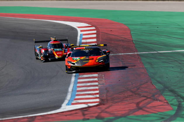 AUTO - ELMS - 4 HOURS OF PORTIMAO 2026 74 GILBERT Andrew (uae), RUEDA Fran (esp), LEROUX Romain (fra), Kessel Racing, Ferrari 296 LMGT3 Evo, LMGT3, action during the 4 Hours of Portimao 2026, 6th round of the 2026 European Le Mans Series on the Autodromo Internacional do Algarve from October 8 to 10, 2026 in Portimao, Portugal - Copyright: xJoaoxFilipex