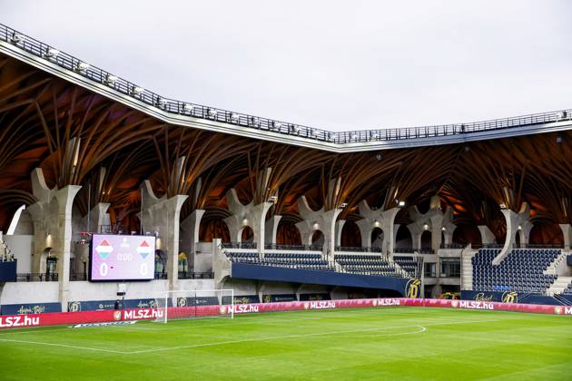 FELCSUT, 09-10-2026 , Pancho Arena, season 2026 2027 , UEFA worldcup qualification football play-offs round 1 , match between Hungary and The Netherlands (women) 1st leg , Pictures shows Stadium overview of the Pancho Arena of Felcsut Hungary - Netherlands (women)  x208070064x Copyright: