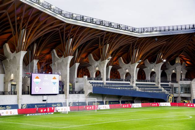 FELCSUT, 09-10-2026 , Pancho Arena, season 2026 2027 , UEFA worldcup qualification football play-offs round 1 , match between Hungary and The Netherlands (women) 1st leg , Pictures shows Stadium overview of the Pancho Arena of Felcsut Hungary - Netherlands (women)  x208070066x Copyright: