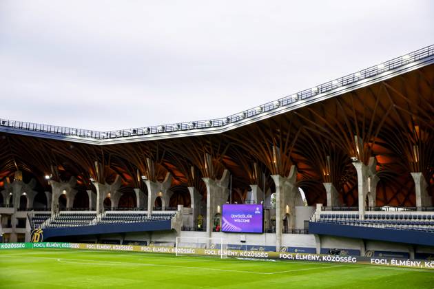 FELCSUT, 09-10-2026 , Pancho Arena, season 2026 2027 , UEFA worldcup qualification football play-offs round 1 , match between Hungary and The Netherlands (women) 1st leg , Pictures shows Stadium overview of the Pancho Arena of Felcsut Hungary - Netherlands (women)  x208070484x Copyright: