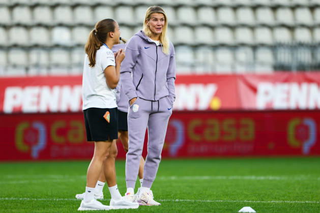 Women s World Cup Qualifier: Romania vs. Norway, Bucharest, October 9, 2026: Ada Stolsmo Hegerberg takes the kickoff in the World Cup qualifying soccer match between Romania and Austria at Stadionul Arcul de Triumf in Bucharest. Photo by Nikola Krstic, NTB, Bucharest, Romania. EDITORIAL USE ONLY. RESTRICTED USE FOR BETTING COMPANIES Copyright: xNikolaxKrsticx xNTBx