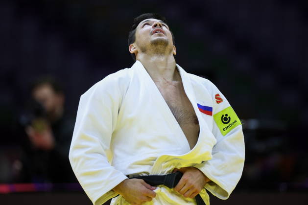 AZERBAIJAN, BAKU - OCTOBER 9, 2026: Niyaz Bilalov of Russia is pictured during a -100 kg bout against Arman Adamian of Russia as part of the 2026 World Judo Championships at the National Gymnastics Arena. Mikhail Sinitsyn TASS 98996906