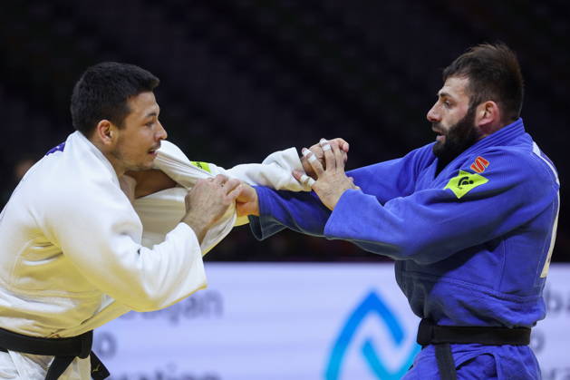 AZERBAIJAN, BAKU - OCTOBER 9, 2026: Niyaz Bilalov (L) of Russia and Arman Adamian of Russia compete in their -100 kg bout as part of the 2026 World Judo Championships at the National Gymnastics Arena 2026 World Judo Championships In Baku  - ZUMAt113 20261009_zaa_t113_714 Copyright: xMikhailxSinitsynx