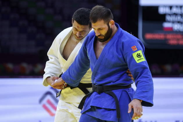 AZERBAIJAN, BAKU - OCTOBER 9, 2026: Niyaz Bilalov (L) of Russia and Arman Adamian of Russia are pictured after their -100 kg bout as part of the 2026 World Judo Championships at the National Gymnastics Arena 2026 World Judo Championships In Baku  - ZUMAt113 20261009_zaa_t113_716 Copyright: xMikhailxSinitsynx