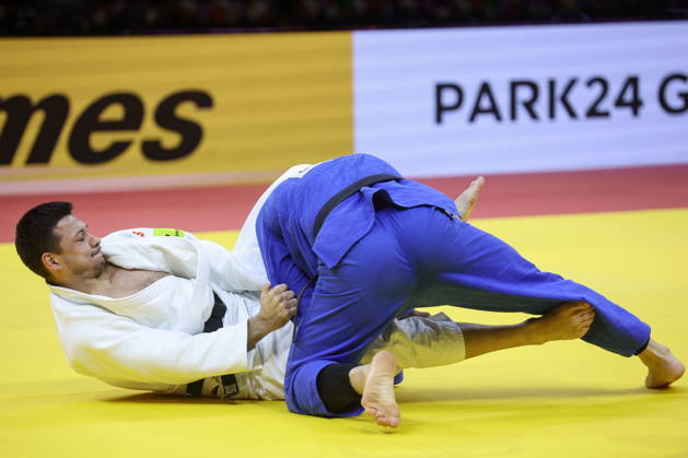 AZERBAIJAN, BAKU - OCTOBER 9, 2026: Niyaz Bilalov (L) of Russia and Arman Adamian of Russia compete in their -100 kg bout as part of the 2026 World Judo Championships at the National Gymnastics Arena 2026 World Judo Championships In Baku  - ZUMAt113 20261009_zaa_t113_722 Copyright: xMikhailxSinitsynx