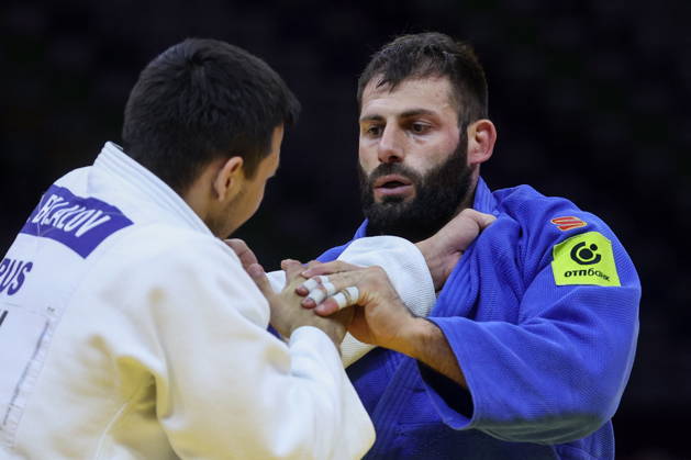 AZERBAIJAN, BAKU - OCTOBER 9, 2026: Niyaz Bilalov (L) of Russia and Arman Adamian of Russia compete in their -100 kg bout as part of the 2026 World Judo Championships at the National Gymnastics Arena 2026 World Judo Championships In Baku  - ZUMAt113 20261009_zaa_t113_724 Copyright: xMikhailxSinitsynx