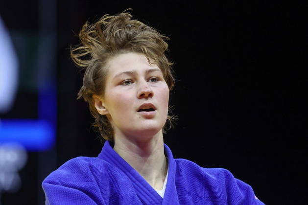 AZERBAIJAN, BAKU - OCTOBER 9, 2026: Yelizaveta Litvinenko of the UAE is pictured after a -78 kg bout against Kaila Issoufi of France as part of the 2026 World Judo Championships at the National Gymnastics Arena. Mikhail Sinitsyn TASS  98996581