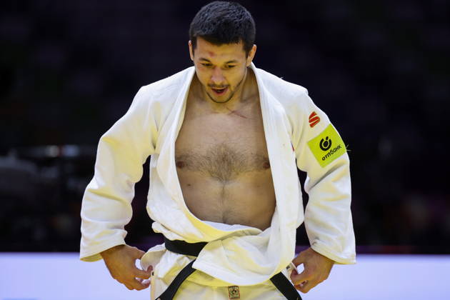 AZERBAIJAN, BAKU - OCTOBER 9, 2026: Niyaz Bilalov of Russia is pictured during a -100 kg bout against Arman Adamian of Russia as part of the 2026 World Judo Championships at the National Gymnastics Arena. Mikhail Sinitsyn TASS  98996960