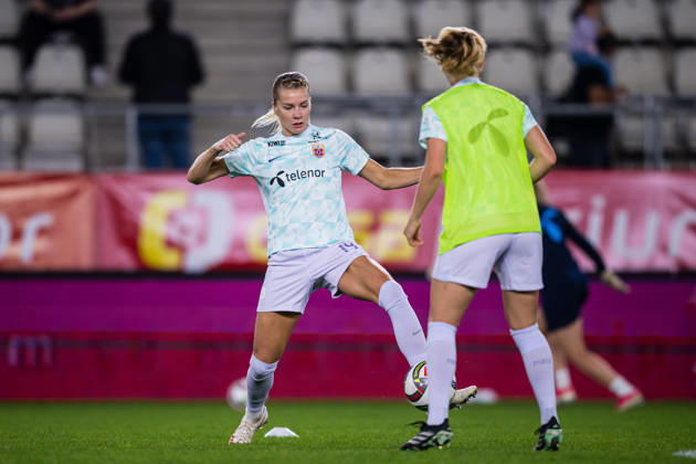 October 9, 2010: Ada Martine Hegerberg of Norway warms up ahead of the FIFA Women’s World Cup Qualifier soccer match between Romania and Norway on October 9, 2026 in Bucharest. Photo by Marius Simensen, BILDBYRAN COP 238 bbeng women s FIFA World Cup qualifiers soccer football international match Norway Romania Copyright: MARIUSxSIMENSEN BB261009BB505