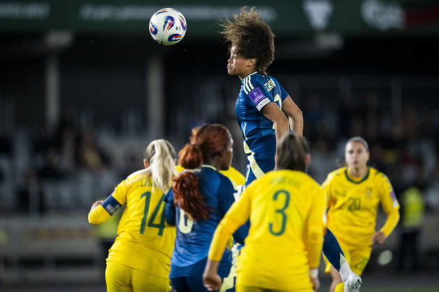 October 9, 2026: Felicia Schröder of Sweden during the FIFA Women’s World Cup qualifying playoff soccer match between Lithuania and Sweden on October 9, 2026 in Kaunas. Photo by Mathias Bergeld. BILDBYRAN code MB MB1418 soccer football vm qualifiers fifa womens world cup qualifier qualifier playoff lithuania sweden women s bbeng play-off  Copyright: MATHIASxBERGELD BB261009MB053