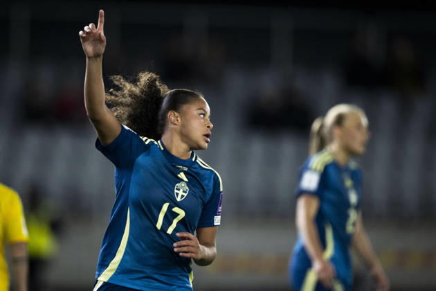 October 9, 2026: Felicia Schröder of Sweden during the FIFA Women’s World Cup qualifying playoff soccer match between Lithuania and Sweden on October 9, 2026 in Kaunas. Photo by Mathias Bergeld, BILDBYRAN, code MB MB1418. soccer, football, World Cup qualifier, FIFA Women’s World Cup qualifier, playoff, Lithuania, Sweden, women’s soccer, BBENG, play-off  Copyright: MATHIASxBERGELD BB261009MB065