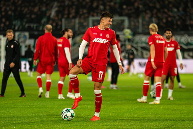 October 9, 2026, 3rd Division, Matchday 8, SC Preußen Münster vs. Rot Weiss Essen at the LVM Preußenstadion; Semir Telalovic (Essen) during warm-ups. IMPORTANT NOTICE: In accordance with DFB and DFL regulations, it is prohibited to use or allow the use of photographs taken in the stadium and or during the game in the form of sequential images and or video-like photo series. Copyright: xJordyxFourgonx