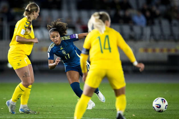 October 9, 2026: Felicia Schröder of Sweden during the FIFA Women’s World Cup qualifying playoff soccer match between Lithuania and Sweden on October 9, 2026 in Kaunas. Photo by Mathias Bergeld. BILDBYRAN code MB MB1418 soccer football fotball World Cup qualifiers FIFA Women’s World Cup qualifier playoff Lithuania Sweden women’s BBENG play-off  Copyright: MATHIASxBERGELD BB261009MB072
