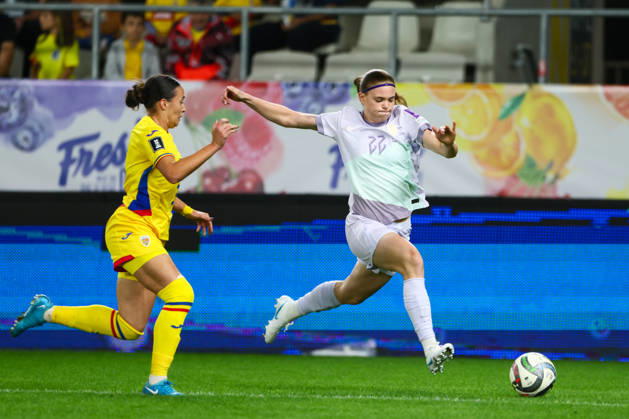 Women s World Cup Qualifier: Romania vs. Norway, Bucharest, October 9, 2026: Signe Gaupset during the World Cup qualifying soccer match between Romania and Austria at Stadionul Arcul de Triumf in Bucharest. Photo by Nikola Krstic, NTB, Bucharest, Romania. EDITORIAL USE ONLY. RESTRICTED USE FOR BETTING COMPANIESIES Copyright: xNikolaxKrsticx xNTBx