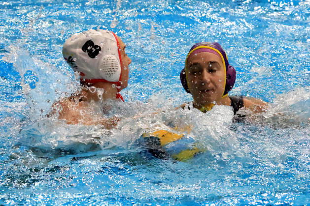 October 9, 2026, GER, DEU, Germany Women s Water Polo, Water Polo Champions League Qualifiers, 2026 Season, Berlin, Spandau 04 vs. UVSE Akari Inaba Spandau 04 2, Kinga Peresztegi Nagy UVSE 12 nordphoto GmbH Engler Berlin Swimming Pool Schöneberg Berlin Germany Copyright: xNordphotox xEnglerx