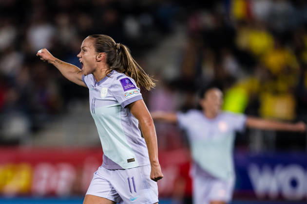 261009 Guro Reiten of Norway celebrates after scoring the 0-1 goal during the FIFA Women’s World Cup Qualifier soccer match between Romania and Norway on October 9, 2026 in Bucharest. Photo by Marius Simensen. BILDBYRAN COP 238 bbeng women FIFA World Cup qualifiers soccer football celebration international match Norway Romania World Cup qualifiers women Copyright: MARIUSxSIMENSEN BB261009BB549