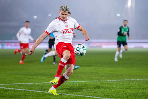 Marek Janssen Rot Weiss Essen, 20 on the Ball GER, SC Preussen Münster vs. Rot Weiss Essen, Soccer, 3rd Division, Matchday 8, 2026–2027 Season, October 9, 2026 DFL regulations prohibit any use of photographs as image sequences and or quasi-video GER, SC Preussen Münster vs. Rot-Weiss Essen, soccer, 3. Liga, Matchday 8, 2026–2027 season, October 9, 2026, Münster Copyright: xEibner-Pressefoto JanxRollingerx EP_JSK