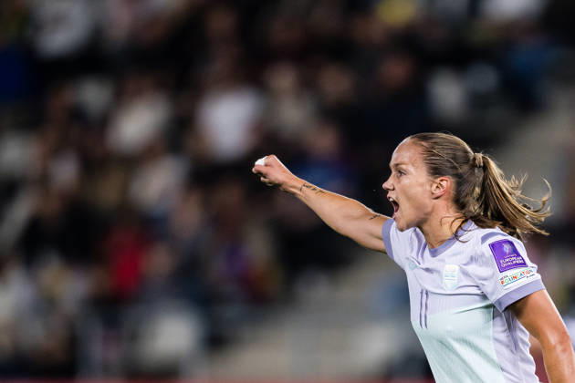 261009 Guro Reiten of Norway celebrates after scoring the 0–1 goal during the FIFA Women’s World Cup Qualifier soccer match between Romania and Norway on October 9, 2026 in Bucharest. Photo by Marius Simensen. BILDBYRAN COP 238 bbeng women FIFA World Cup qualifiers soccer football celebration international match Norway Romania World Cup qualifiers women Copyright: MARIUSxSIMENSEN BB261009BB555
