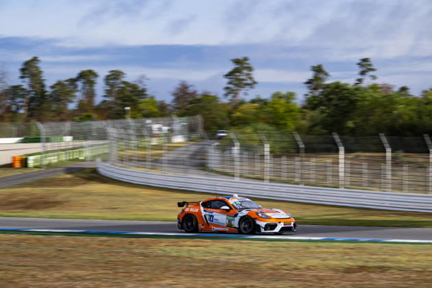 ADAC GT4 Germany, 11. + 12. Rennen Hockenheim 2026 91 Porsche 718 Cayman GT4 RS Clubsport, Team Wimmer Werk Motorsport: Jesper Bruno Jensen, Laurenz Rühl - picture by Gruppe C Photography Sachsenring Hockenheimring Bayern Germany Copyright: xGruppexCxPhotographyx