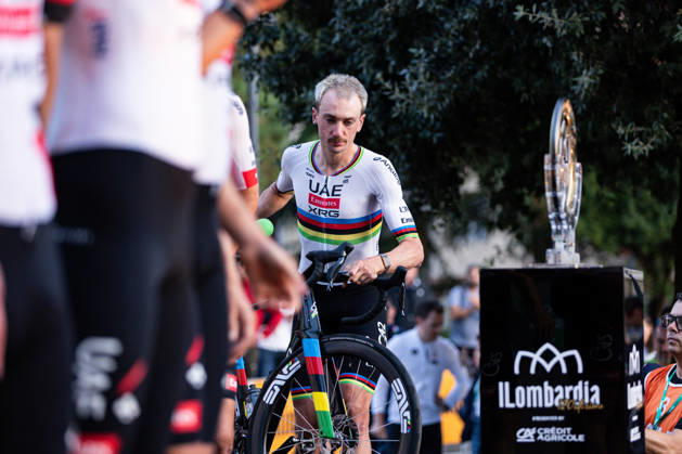 120th ILombardia Team Presentation Brandon McNulty of UAE Team Emirates attends the 120th ILombardia team presentation in Bergamo, Italy, on October 9, 2026. Bergamo Italy Copyright: xTommasoxBerardix originalFilename:berardi-120thilo261009_npIYt