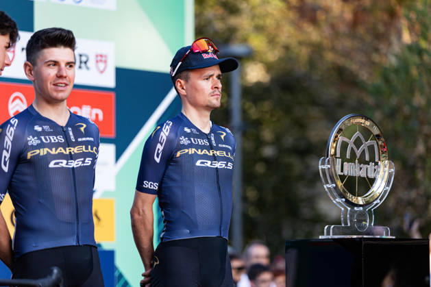 120th ILombardia Team Presentation Tom Pidcock of Pinarello Q36.5 attends the 120th Lombardia team presentation in Bergamo, Italy, on October 9, 2026. Bergamo Italy Copyright: xTommasoxBerardix originalFilename:berardi-120thilo261009_npJrW