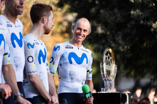 120th ILombardia Team Presentation Eric Mas of Team Movistar attends the 120th ILombardia team presentation in Bergamo, Italy, on October 9, 2026. Bergamo Italy Copyright: xTommasoxBerardix originalFilename:berardi-120thilo261009_npOCQ